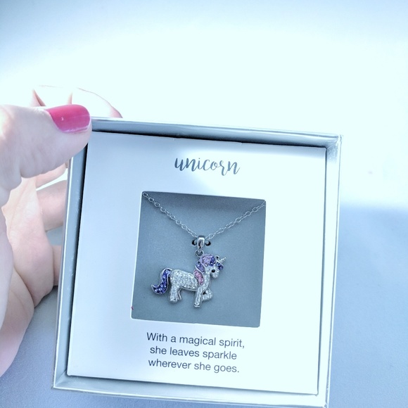 Crystaluxe Unicorn Pendant Necklace with Swarovski - Picture 1 of 2